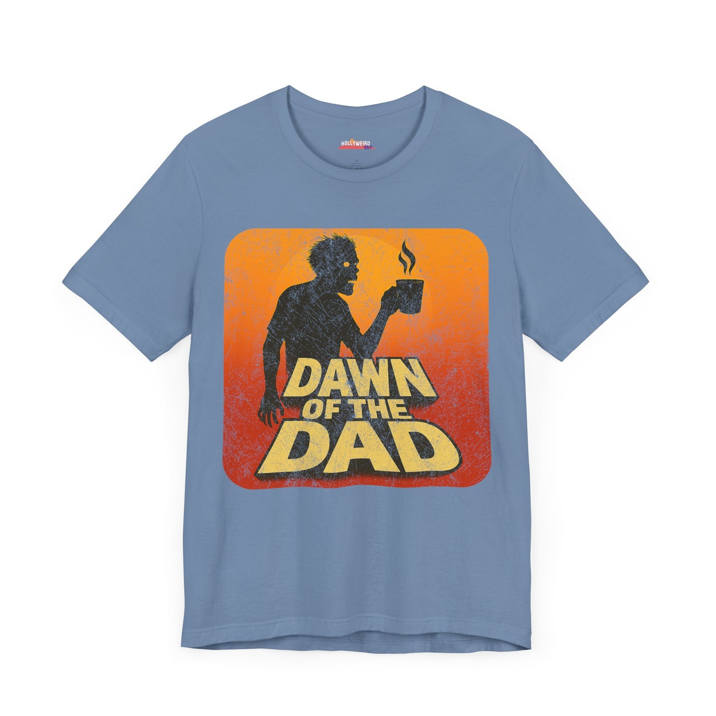 Dawn of the Dad - Horror Movie Lover Tee, Coffee Lover Shirt, Father's Day T-shirt Gift, Scary Film Fan Top, Dad Tee, Movie Buff Gift