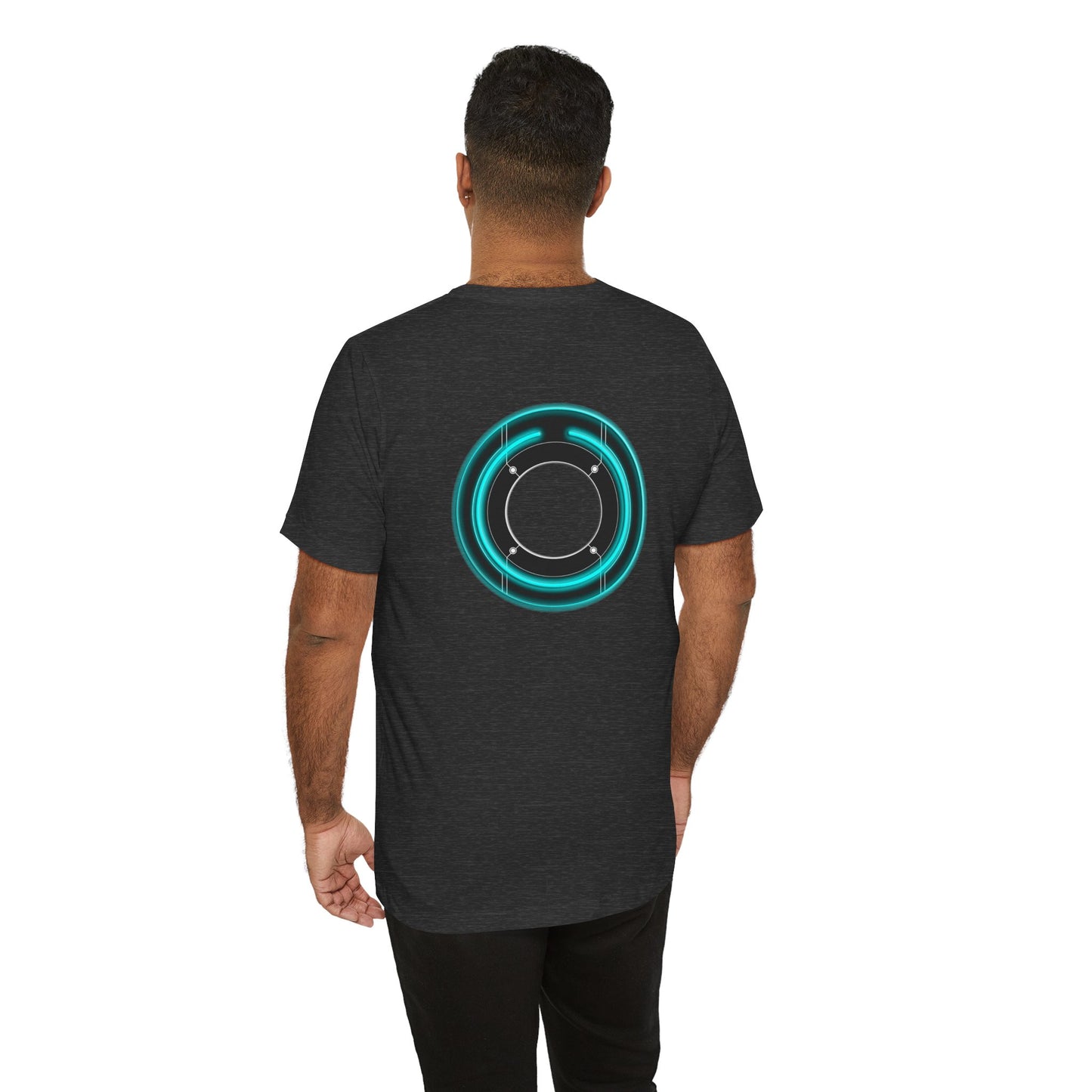 TRON Inspired Flynn's Arcade Unisex Tee, Double Sided, Identity Disc, Classic 80s Movie Fan Top, Geek Clothing, Vintage Gaming