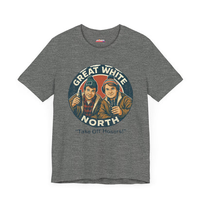 Bob & Doug McKenzie Great White North Unisex T-Shirt, Canadian Humor Tee, Retro TV Show Shirt, Funny Graphic Tee, Vintage Television T-Shirt