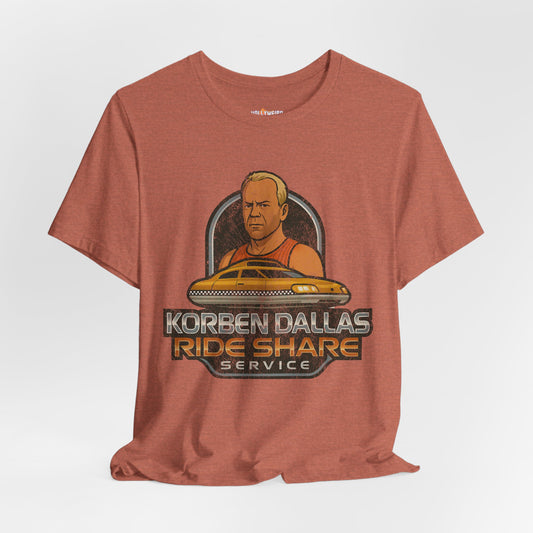 Korben Dallas Rideshare Service T-Shirt, The Fifth Element Tee, Movie Inspired Shirt, Unisex Jersey Tee, Sci-Fi Fan Gift