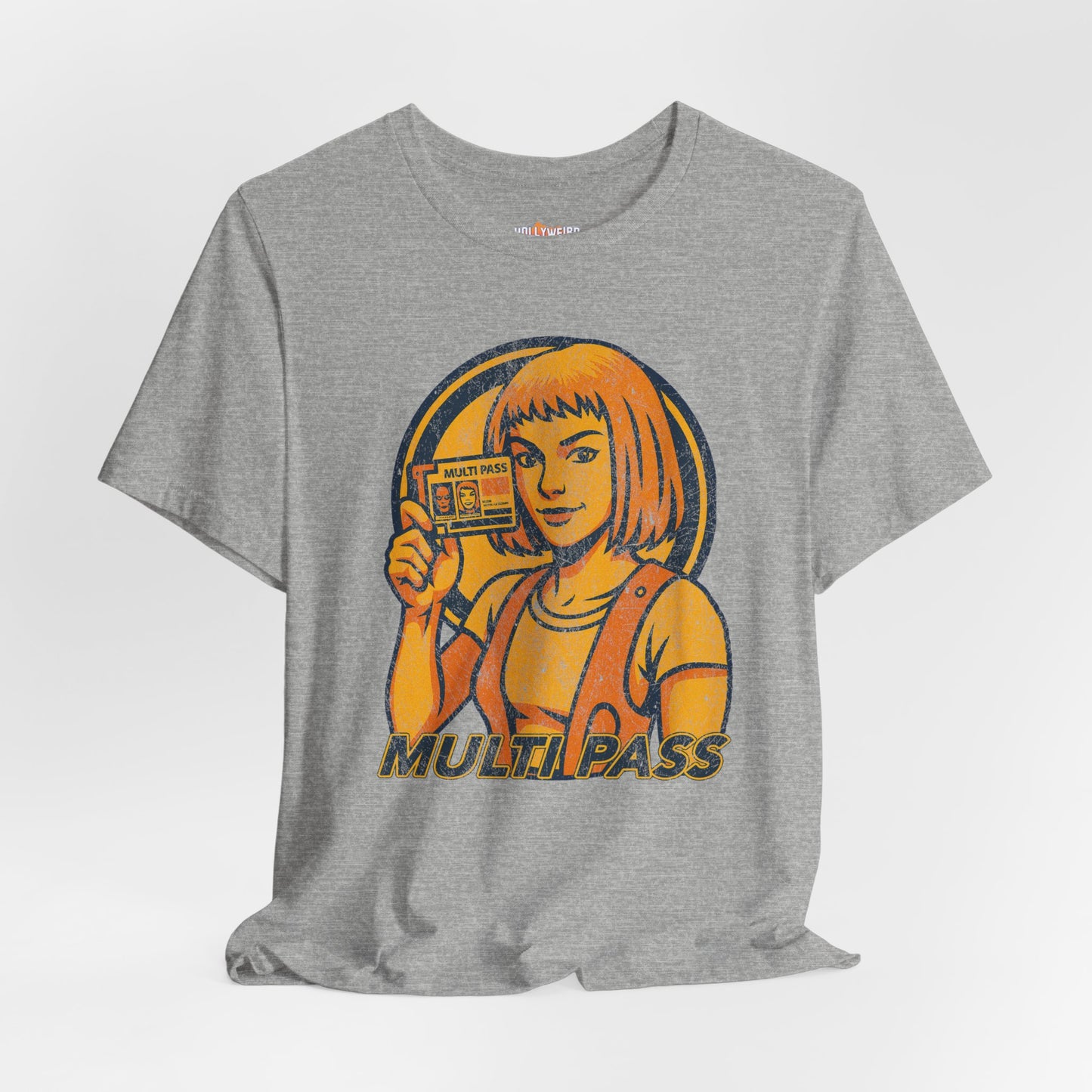 Leeloo Dallas Multi Pass T-Shirt, The Fifth Element Inspired Tee, Sci-Fi Movie Shirt, Unisex Short Sleeve Top