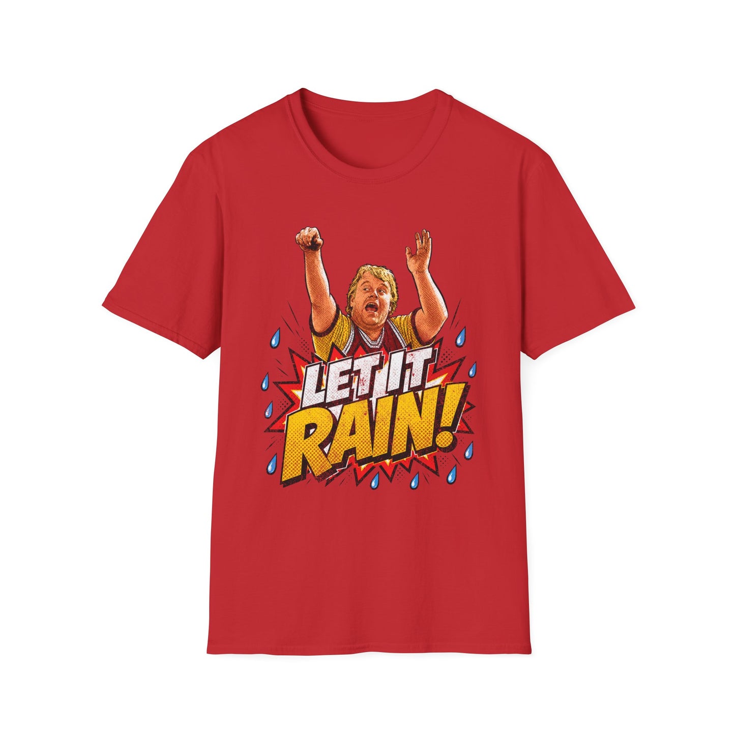 LET IT RAIN! Along Came Polly Movie Fan | Retro Pop Art Basketball Quote Shirt | Funny Sports Fan Tee | Comic Style Graphic T-Shirt