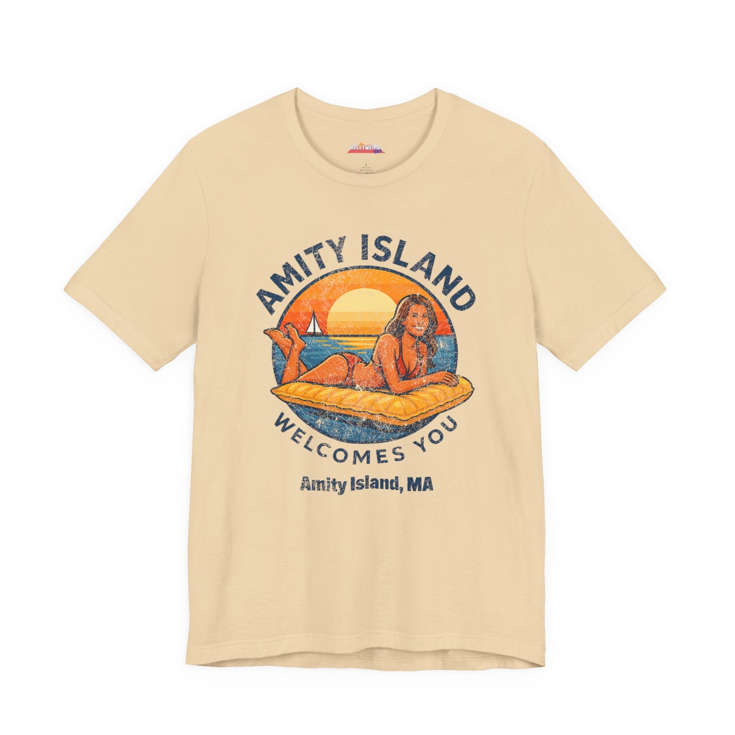 Jaws Movie Inspired Tee, Amity Island Welcomes You Shirt, Unisex T-Shirt, Movie Fan Gift, Beach Vacation Apparel