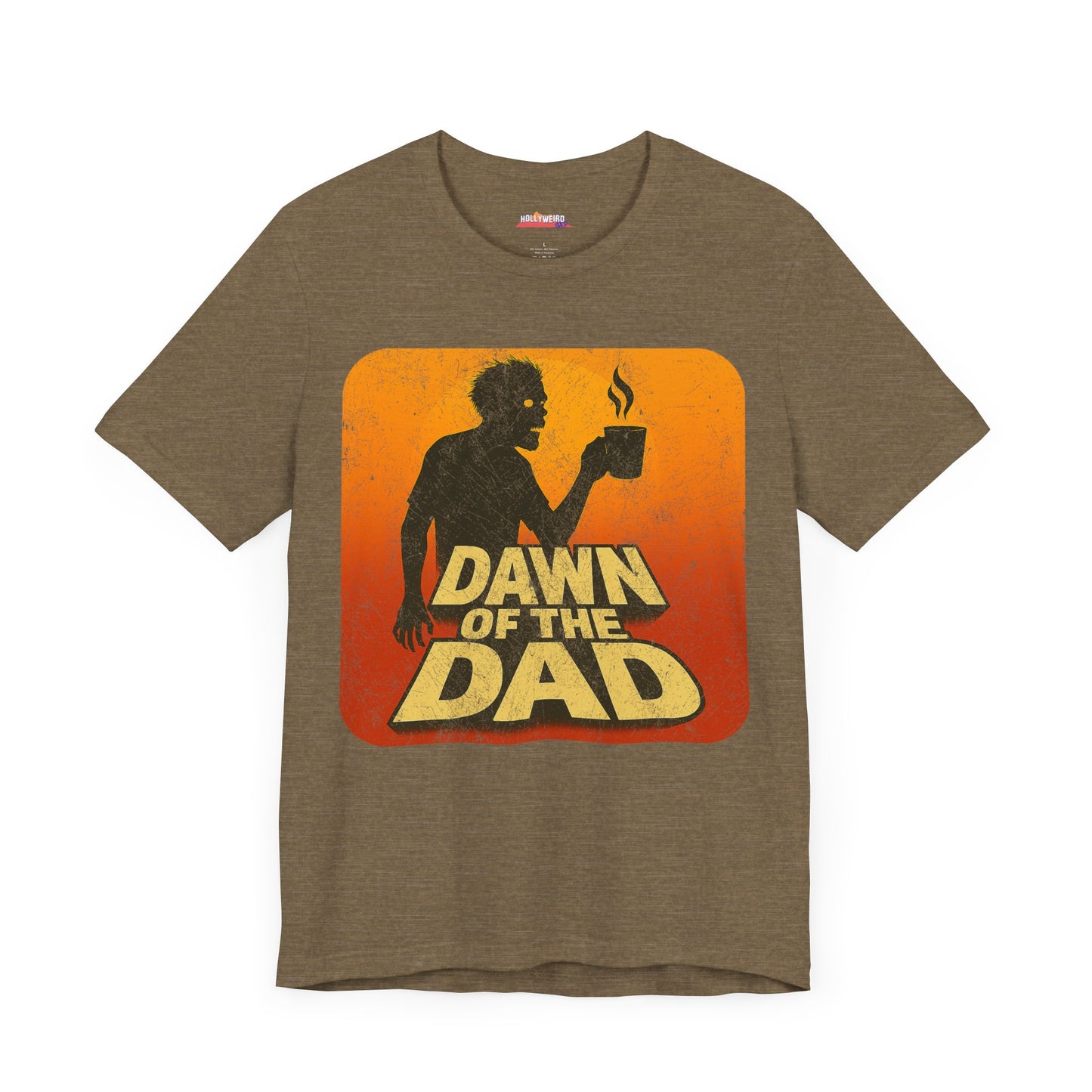 Dawn of the Dad - Horror Movie Lover Tee, Coffee Lover Shirt, Father's Day T-shirt Gift, Scary Film Fan Top, Dad Tee, Movie Buff Gift