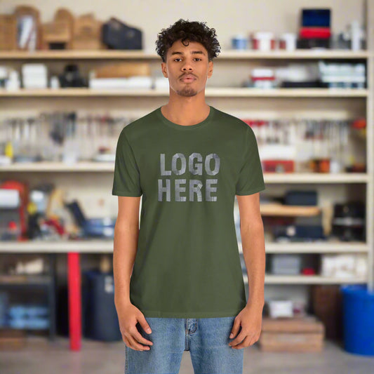 Logo Here (Duct Tape) funny T-Shirt for DIY Dad, Unisex Tee, DIY Dad Shirt, DIYer Shirt
