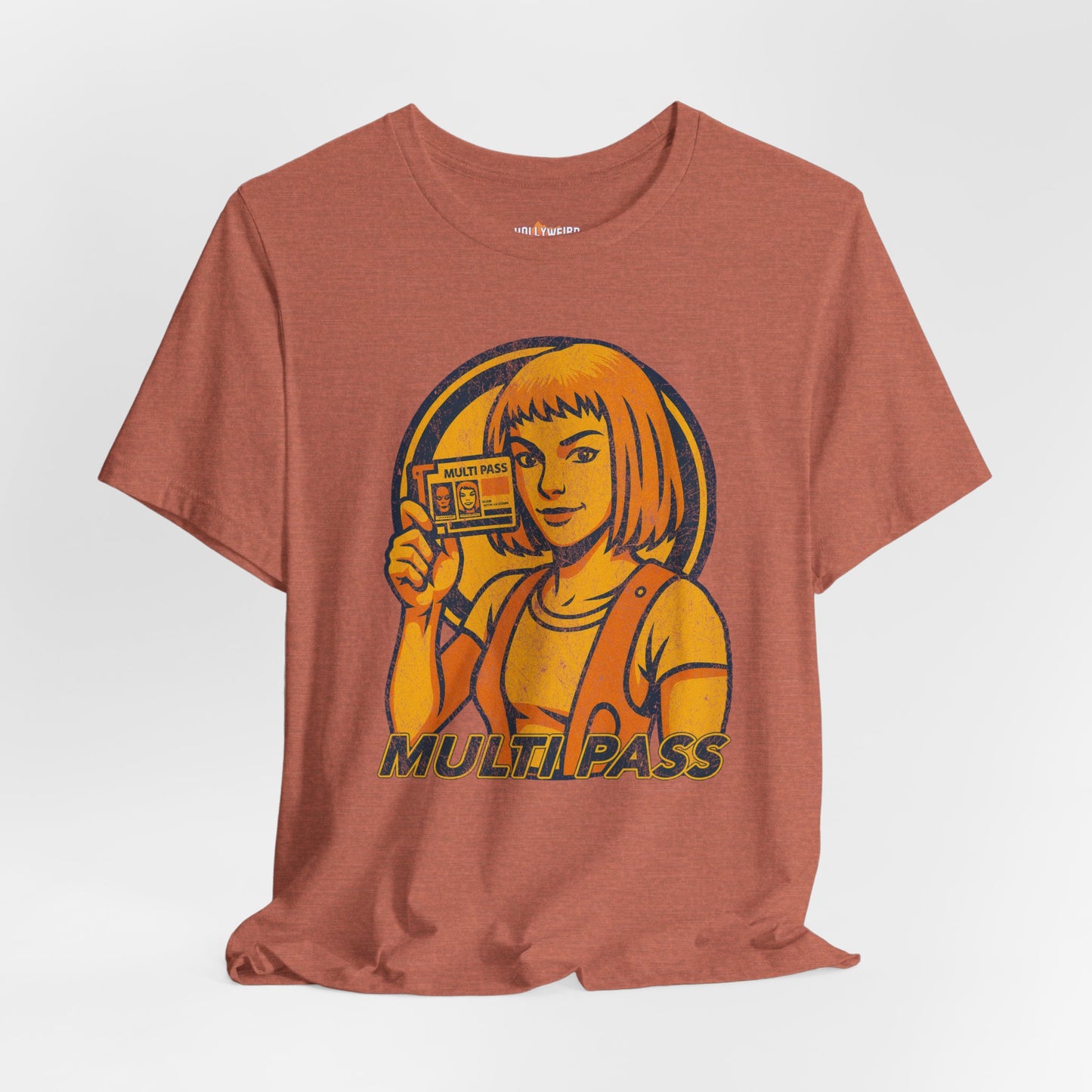 Leeloo Dallas Multi Pass T-Shirt, The Fifth Element Inspired Tee, Sci-Fi Movie Shirt, Unisex Short Sleeve Top