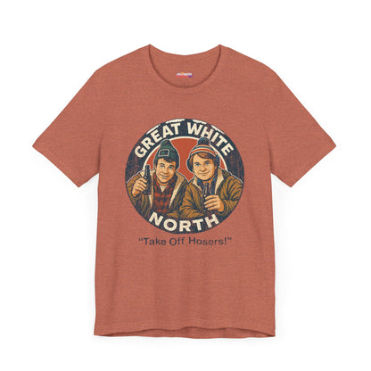 Bob & Doug McKenzie Great White North Unisex T-Shirt, Canadian Humor Tee, Retro TV Show Shirt, Funny Graphic Tee, Vintage Television T-Shirt