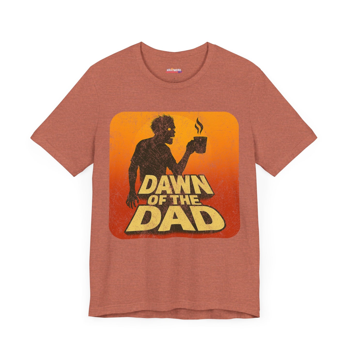 Dawn of the Dad - Horror Movie Lover Tee, Coffee Lover Shirt, Father's Day T-shirt Gift, Scary Film Fan Top, Dad Tee, Movie Buff Gift