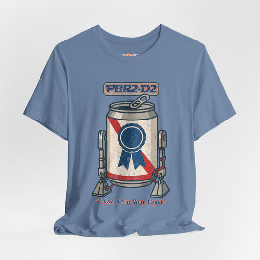PBR2-D2 Unisex Tee, Pabst Blue Ribbon Beer Star Wars Shirt, Graphic Tee Gift, Short Sleeve Tee Shirt, Beer Lover Clothing