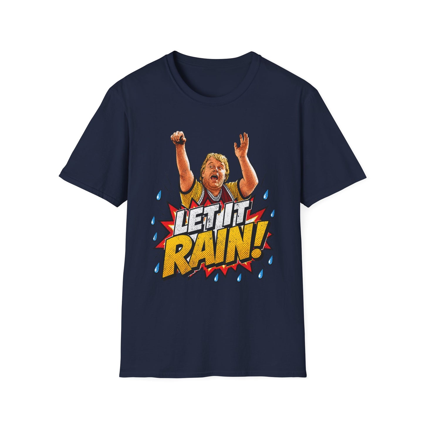 LET IT RAIN! Along Came Polly Movie Fan | Retro Pop Art Basketball Quote Shirt | Funny Sports Fan Tee | Comic Style Graphic T-Shirt