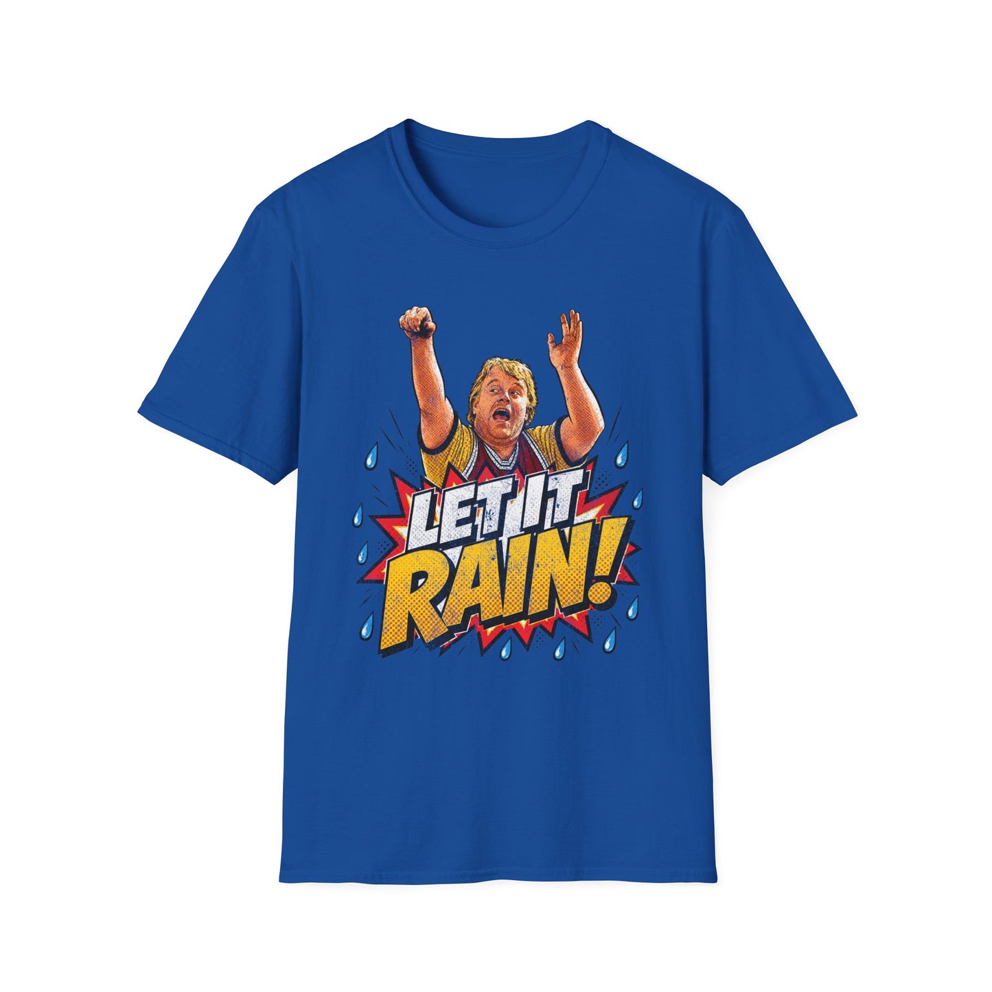 LET IT RAIN! Along Came Polly Movie Fan | Retro Pop Art Basketball Quote Shirt | Funny Sports Fan Tee | Comic Style Graphic T-Shirt
