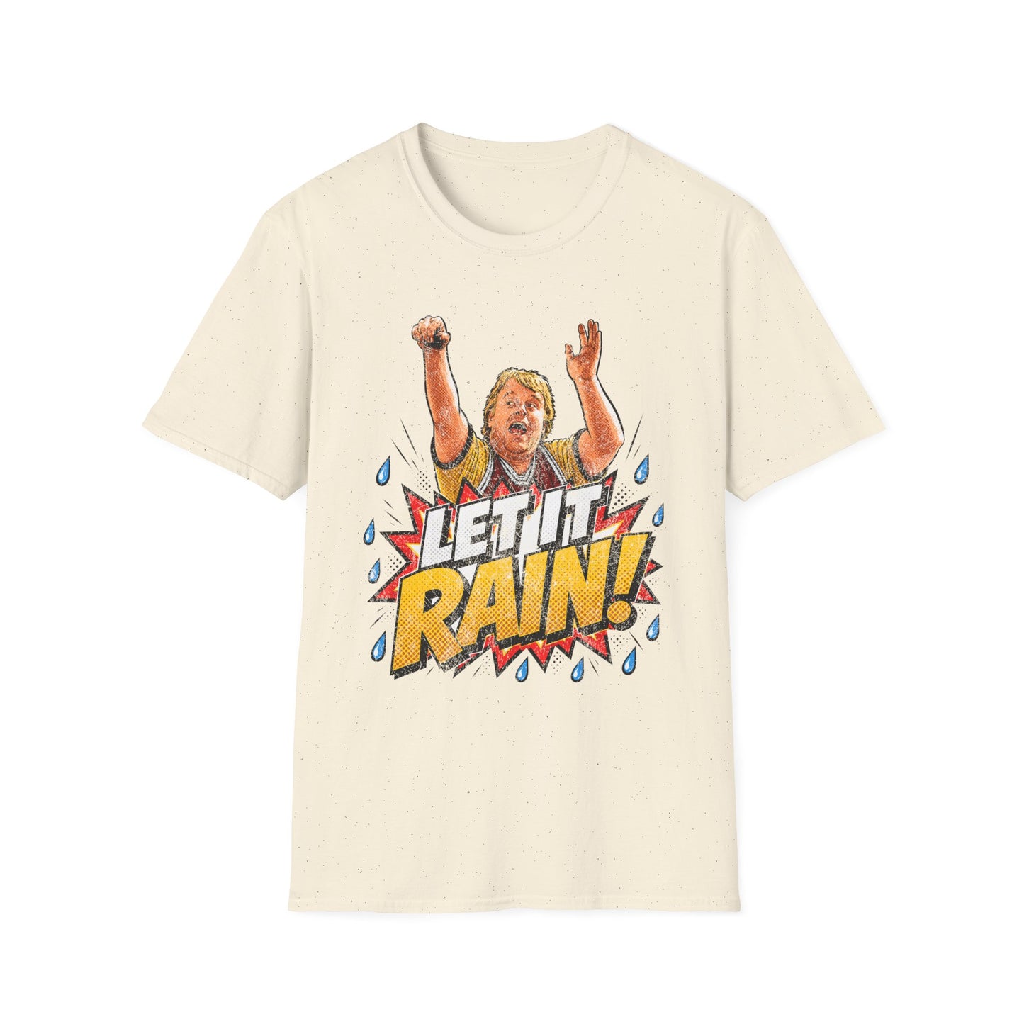 LET IT RAIN! Along Came Polly Movie Fan | Retro Pop Art Basketball Quote Shirt | Funny Sports Fan Tee | Comic Style Graphic T-Shirt