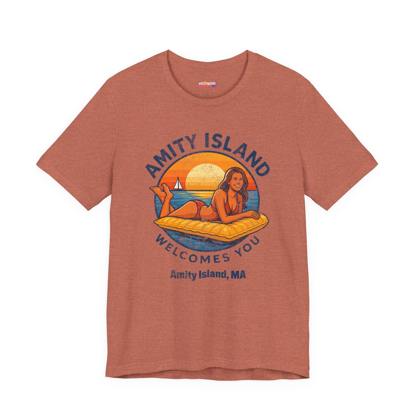 Jaws Movie Inspired Tee, Amity Island Welcomes You Shirt, Unisex T-Shirt, Movie Fan Gift, Beach Vacation Apparel