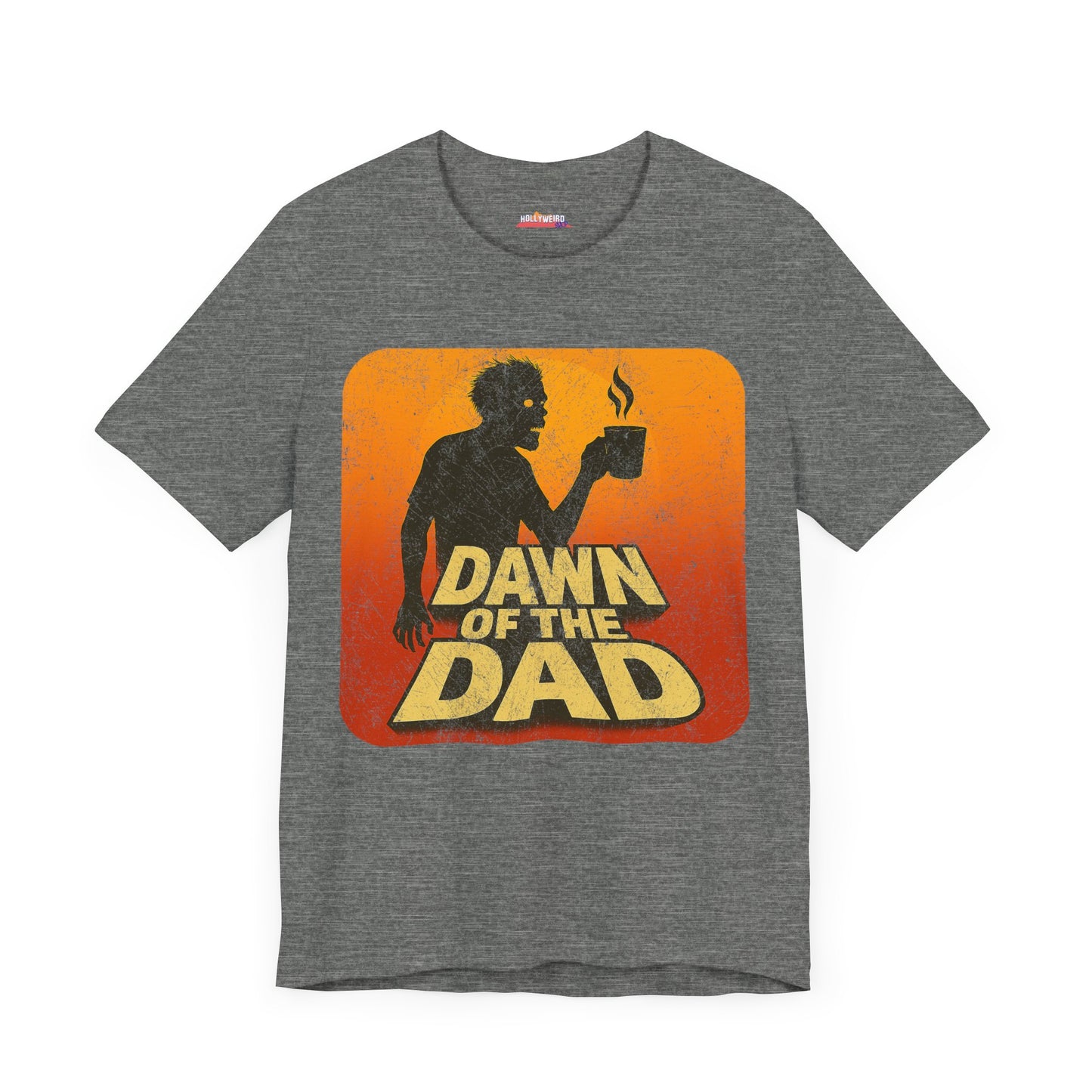 Dawn of the Dad - Horror Movie Lover Tee, Coffee Lover Shirt, Father's Day T-shirt Gift, Scary Film Fan Top, Dad Tee, Movie Buff Gift