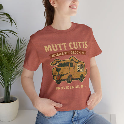 MUTT CUTTS Mobile Pet Groom T-Shirt, Dog Lover Tee, Animal Groomer Shirt, Funny Graphic Tee, Pet Salon Top, Dog Grooming Apparel
