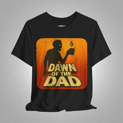Dawn of the Dad - Horror Movie Lover Tee, Coffee Lover Shirt, Father's Day T-shirt Gift, Scary Film Fan Top, Dad Tee, Movie Buff Gift